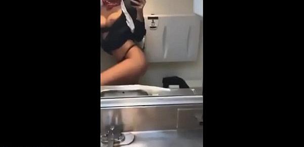  Campeaches - *MUST SEE* Hot Stewardess Live on public plane flight masturbating nude